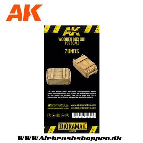 AK8224 Trækasser - LASER CUT WOODEN BOX 001 1:35, 7 UNITS 